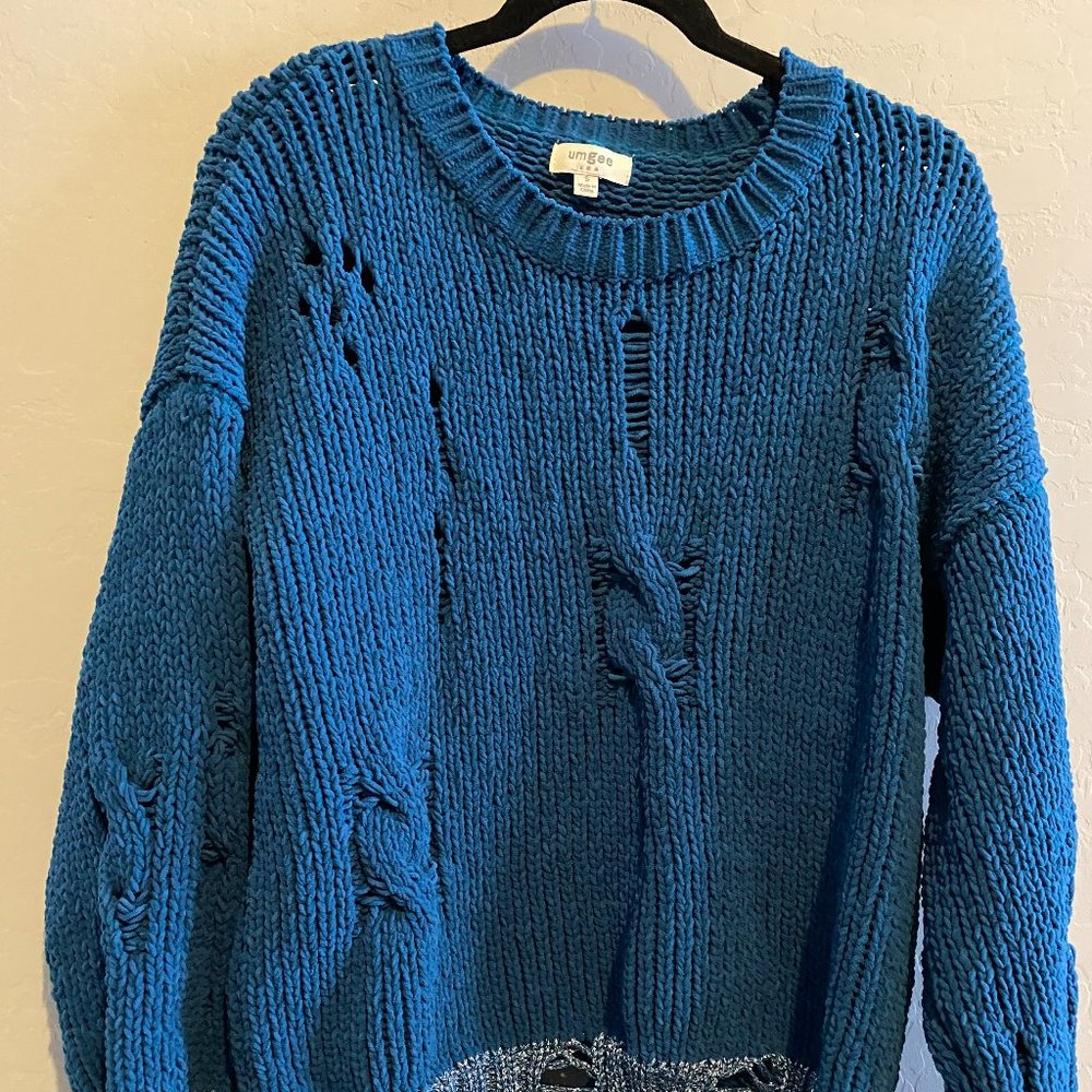 Oversized Ocean Deep Blue Sweater